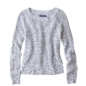 American Eagle Grey Marled Cable Knit Sweater